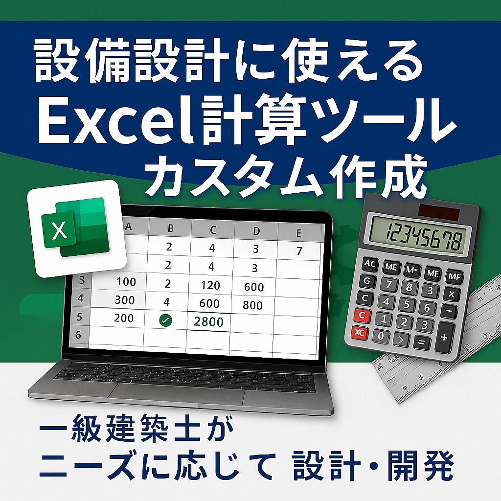 建築設備向けExcelツールをカスタム作成します 設備設計の計算をもっと効率化したい方へ イメージ1
