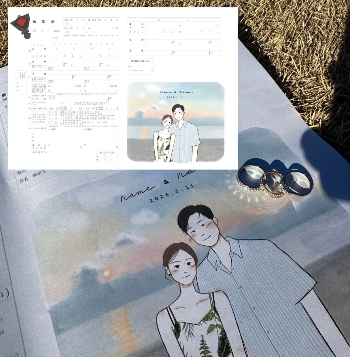 即対応 ◎！ゆる〜い大人可愛い似顔絵を描きます 記念日・婚姻届・プレゼント・ウェルカムボードなど イメージ3
