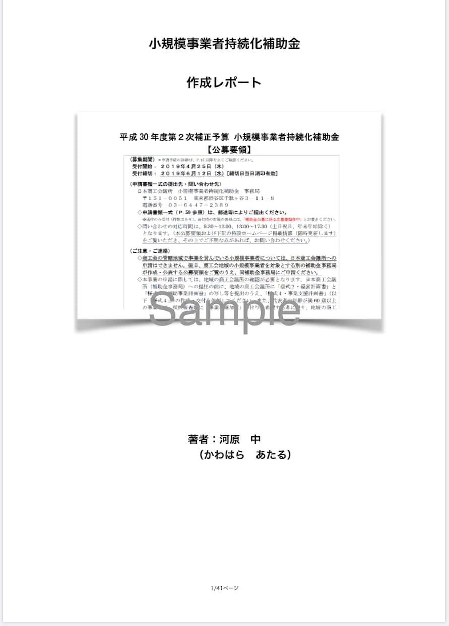 持続化補助金一般型のテンプレートを提供します 【新規募集開始！】小規模事業者持続化補助金のテンプレで採択 イメージ2
