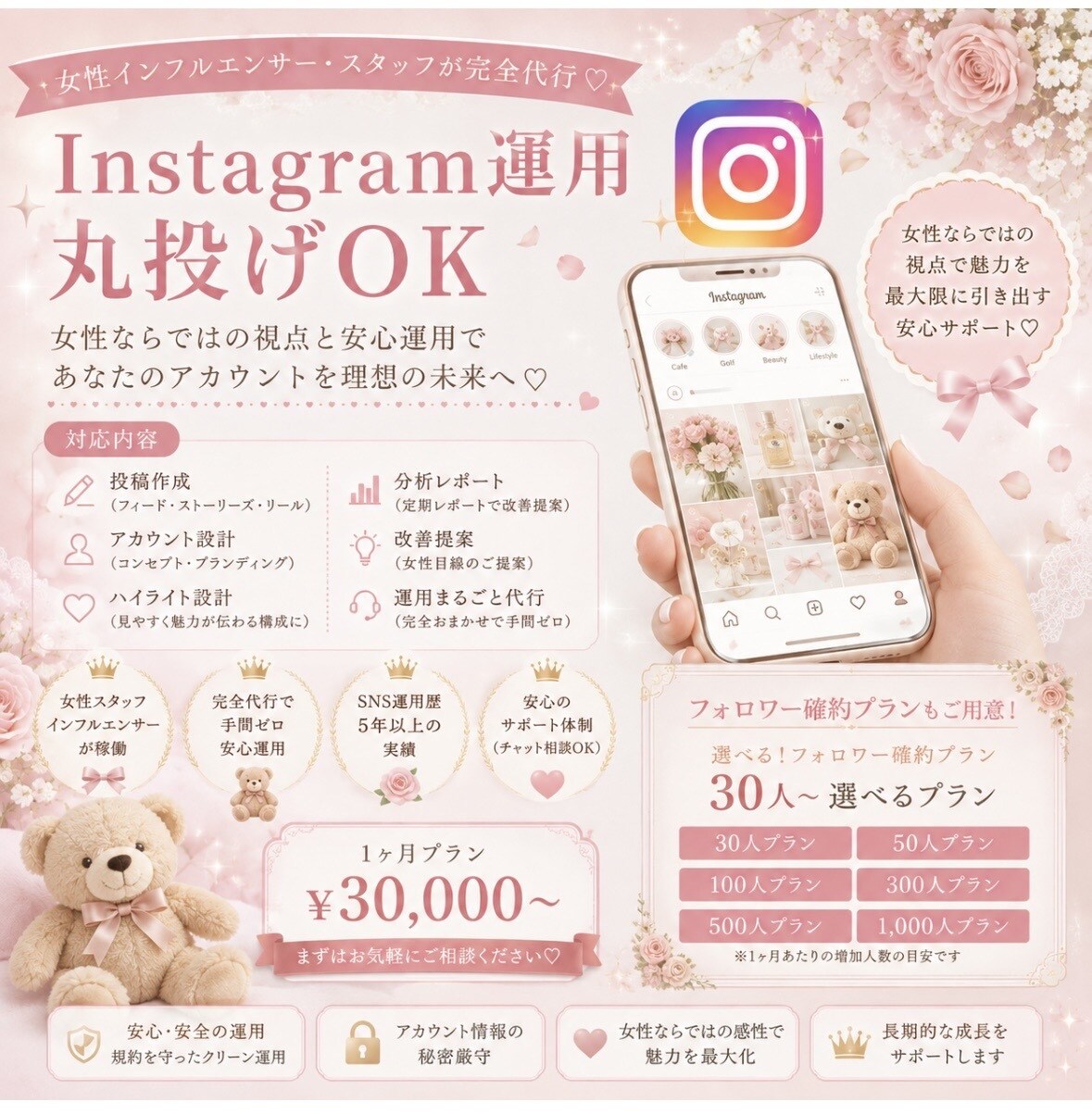 安心安全に運用代行します こちらは1ヶ月プランです。定期購入可能です。 イメージ1