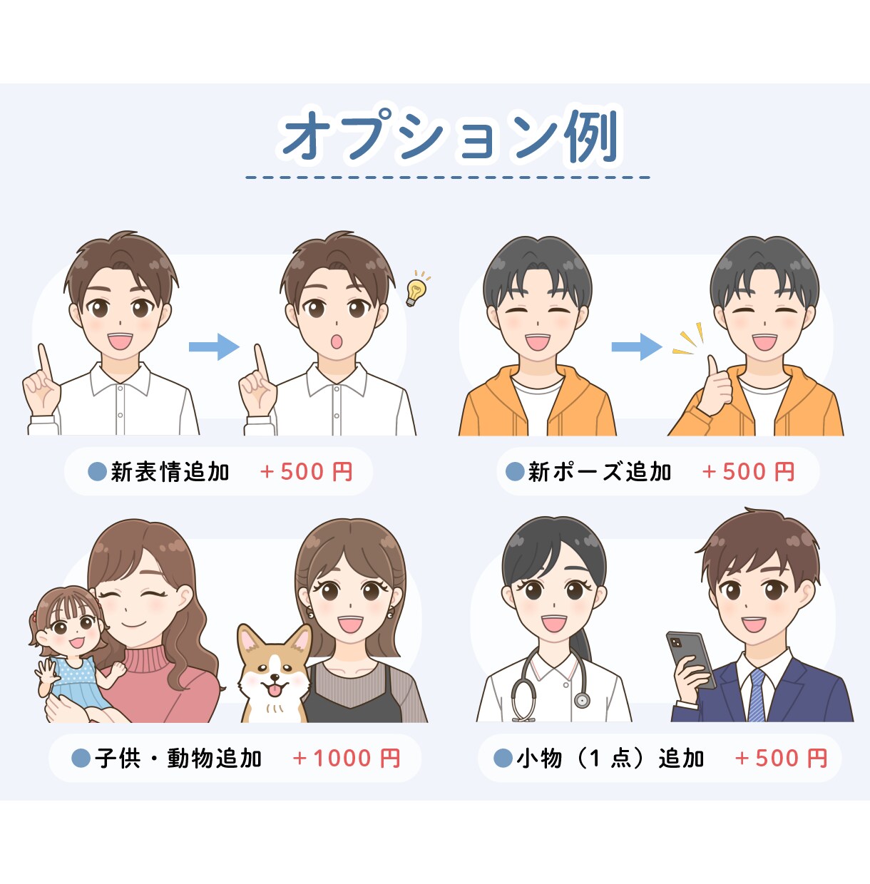 印象アップ！好印象表情アイコン8点セット描きます 商用◎人気の万能表情セットがリニューアル致しました♪ イメージ4