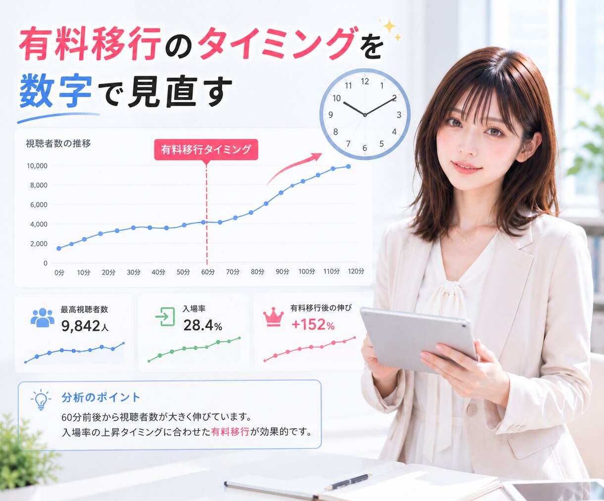1配信10ktkを目指すデータ分析・助言を行います 現状4000tk前後のあなた、5桁を目指す方法をご存知ですか イメージ5