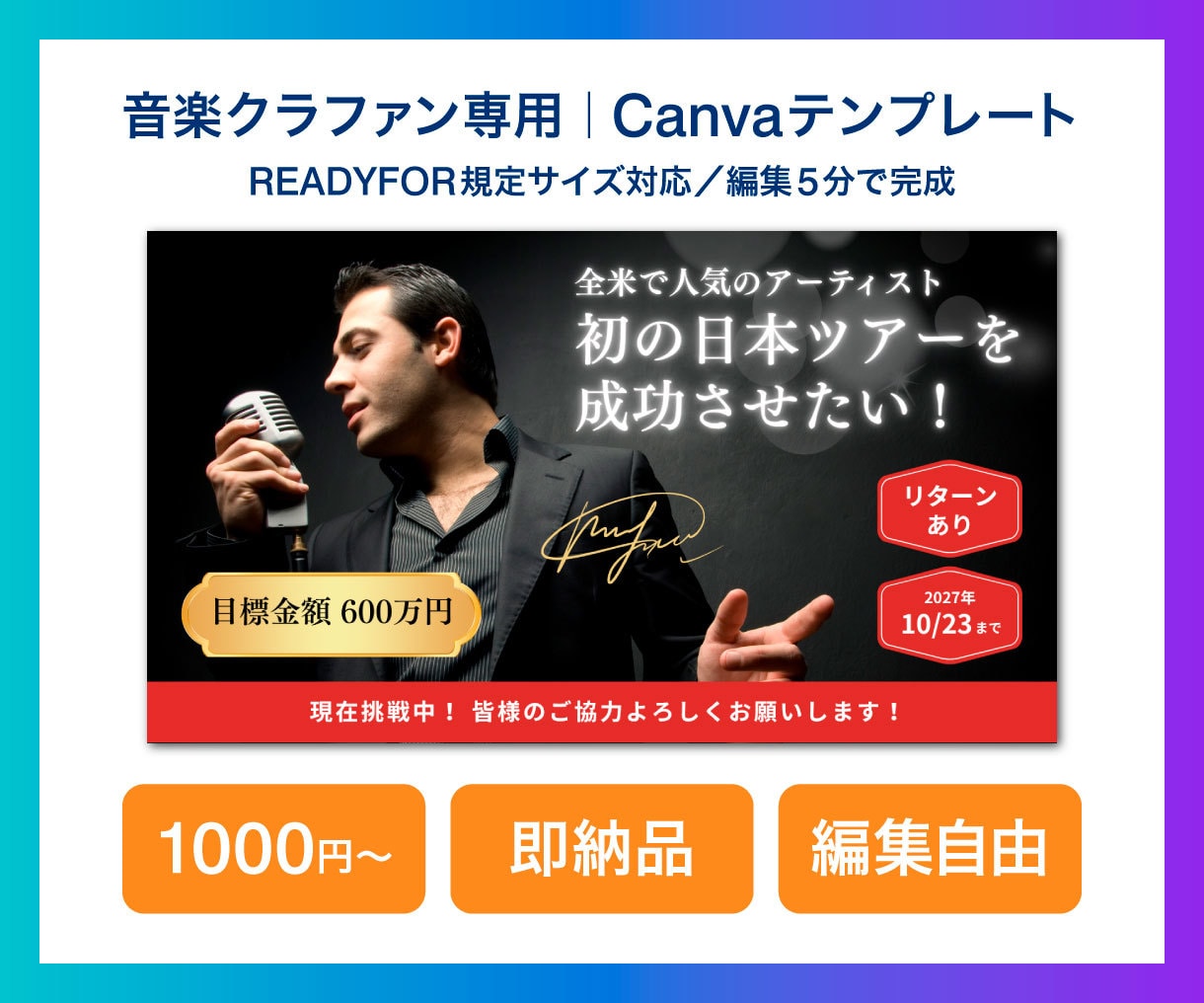 クラファン用のCanvaテンプレートを販売します READYFOR推奨サイズの映画クラファン用です イメージ1