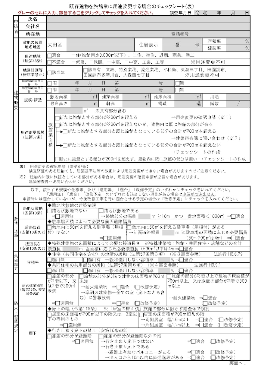 一級建築士が民泊・簡易宿所の申請用資料を作成します 一級建築士があなたの開業への悩みをサポートします。 イメージ2