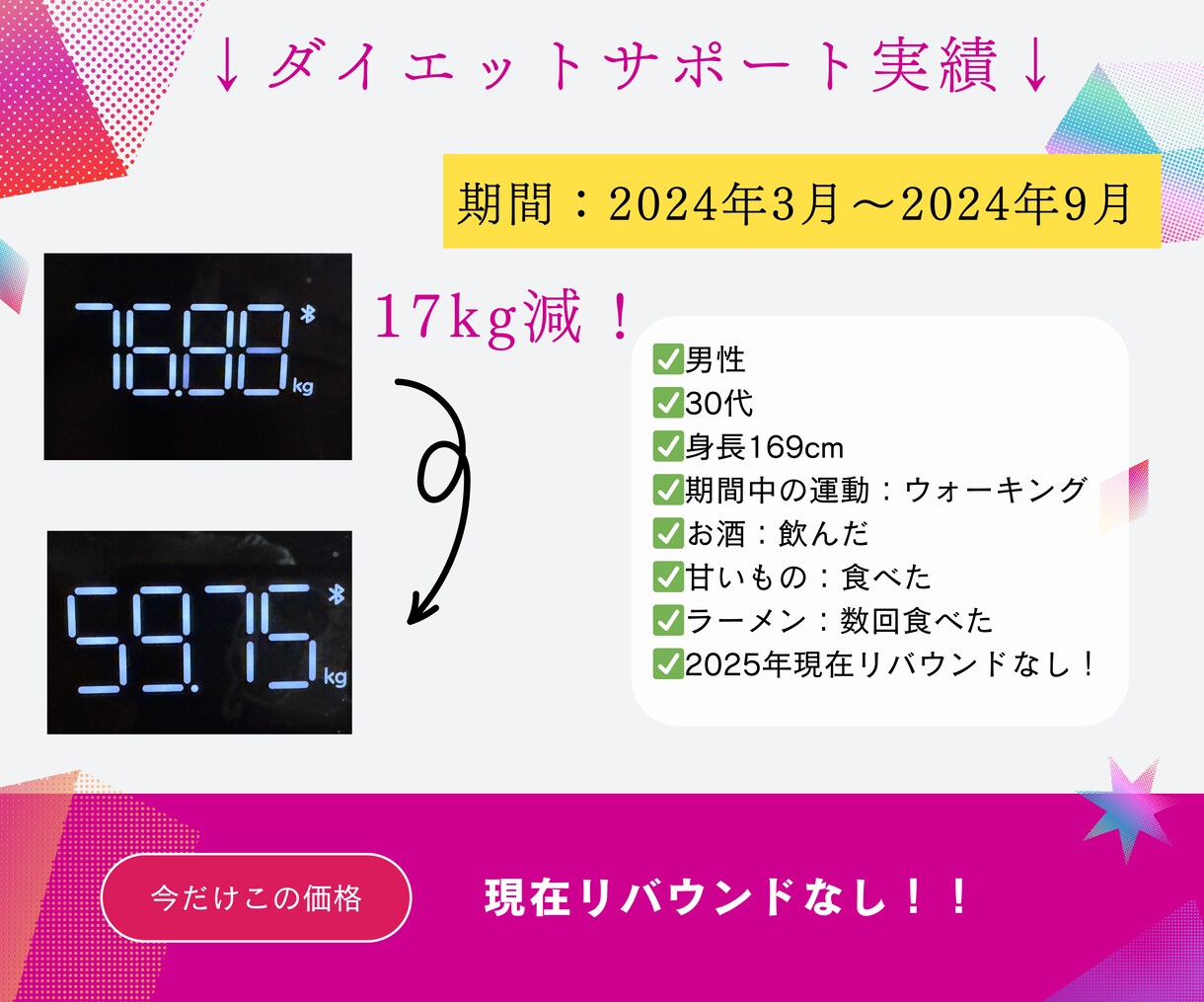 20kg痩せた私がダイエットをサポートします 30日間優しく徹底寄り添いサポート！【過度な制限無し】 イメージ4