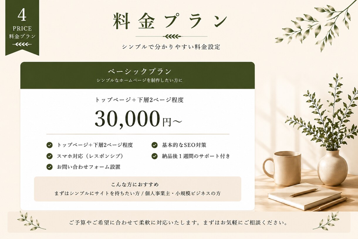 ホームページをデザイン、コーディングまで制作します AIを活用しながら、想いが伝わるホームページを制作します。 イメージ4