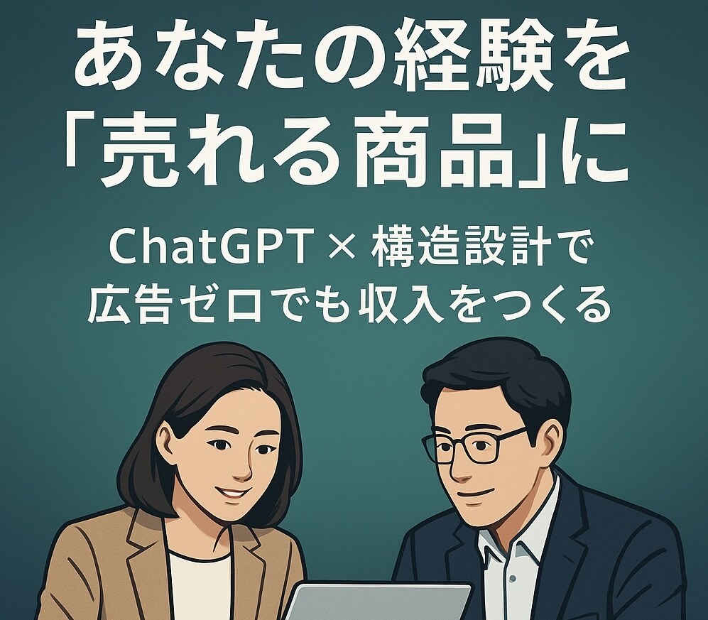 あなたの経験を売れる商品にする方法を学べます ChatGPT×広告ゼロで売れる設計を学べる動画講座 イメージ1