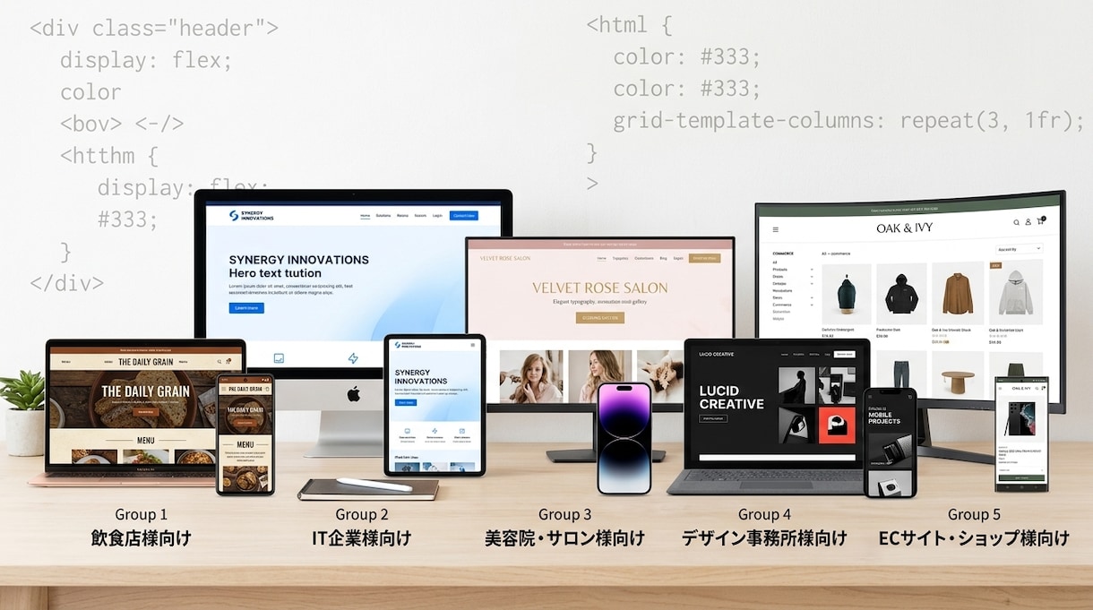 高品質なコーディングで制作洗練されたHPを作ります 初めてでも安心！仮サイトで確認後の購入OK、納品後もサポート イメージ6