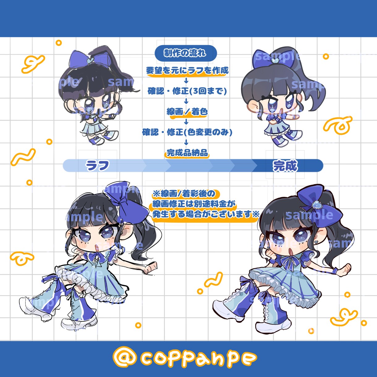 推し活応援！メッセージカード用イラストお描きします 愛が伝わる！ポップでかわいいミニキャラメセカ♡ イメージ3
