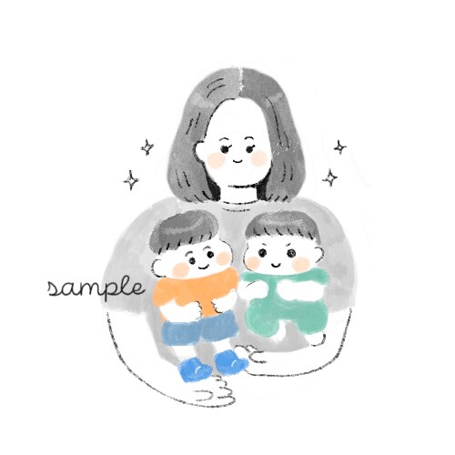 優しい雰囲気の似顔絵イラストかきます お好きなモチーフ•ペットと一緒に イメージ4