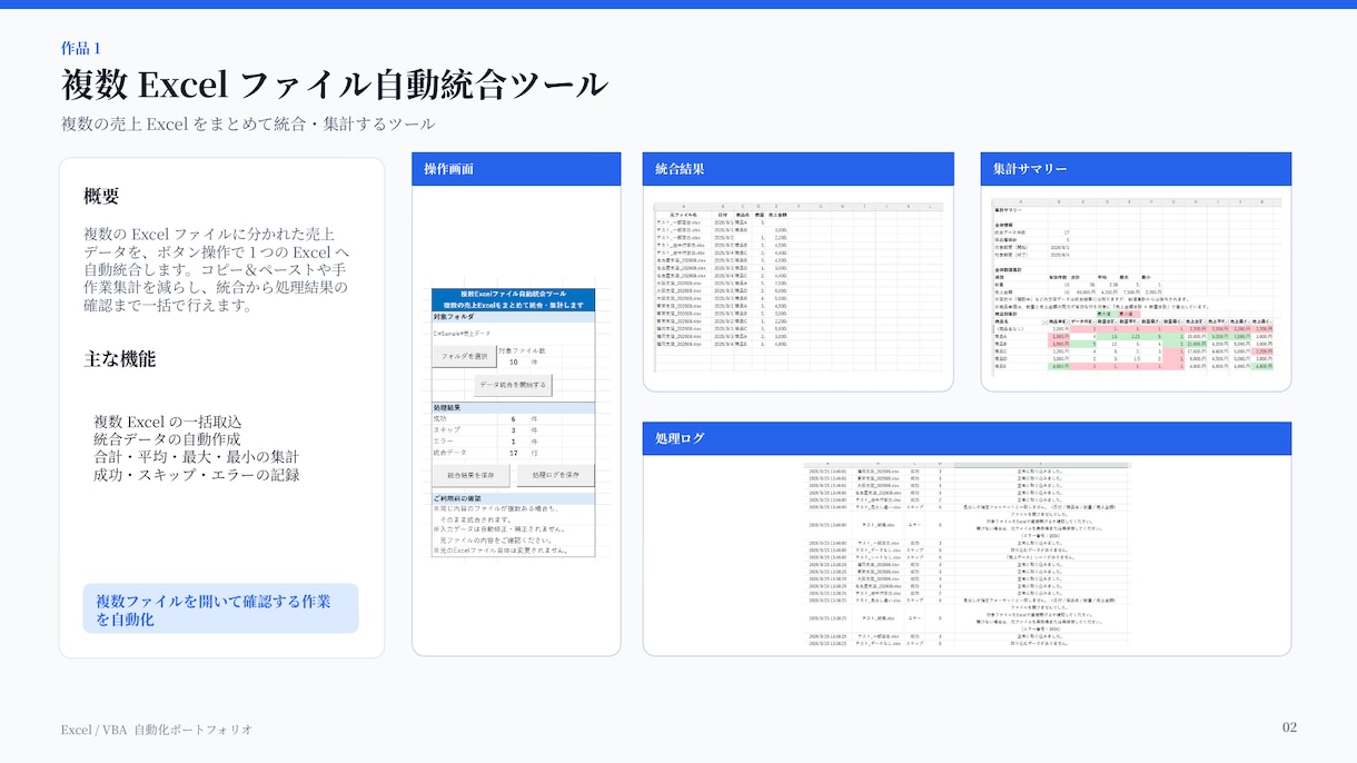 Excel・VBAで面倒な定型作業を自動化します 集計・転記・CSV取込・PDF出力などを効率化します イメージ2