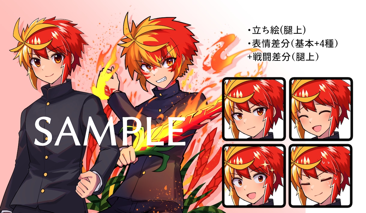 TRPGの立ち絵作成します カラフルでギャグテイストや戦闘差分も可能な立ち絵作成 イメージ3