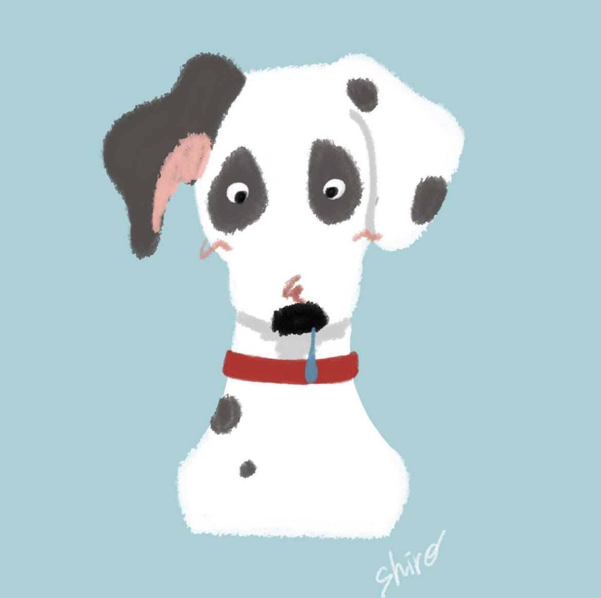 保護犬と旅をしながら愛犬のイラスト制作をしています 愛犬のイラストを制作します。こちらは背景シンプルとなります イメージ2