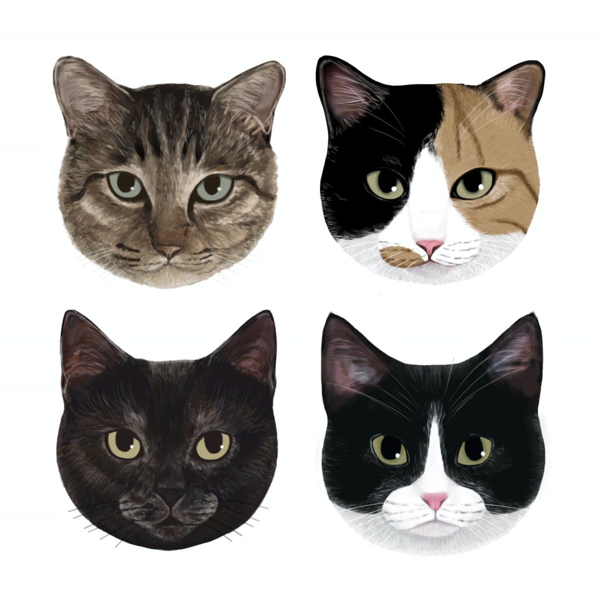 愛猫様の似顔絵をデジタルで描きます 愛猫様のグッズ化計画を後押しいたします!!! イメージ1