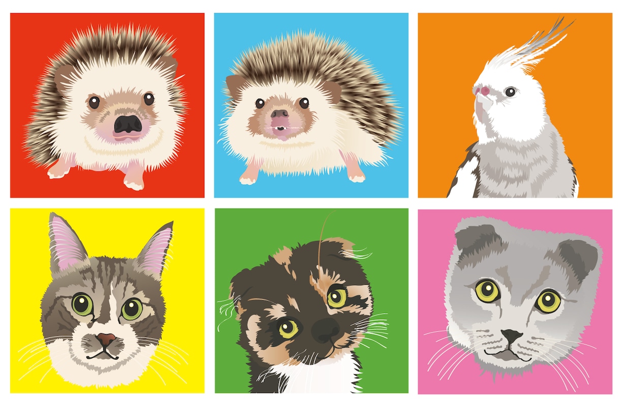 おしゃれで可愛いペット似顔絵を描きます SNSアイコンやグッズに。おしゃれな背景を制作します イメージ3