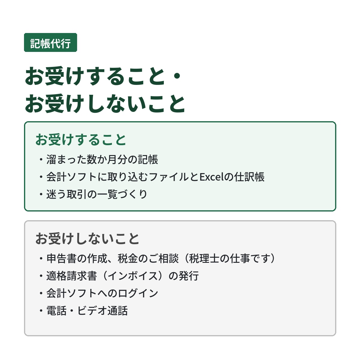 記帳代行｜溜まった記帳を1回でまとめて片付けます パスワード不要。取り込むファイルとExcelの仕訳帳で納品 イメージ5