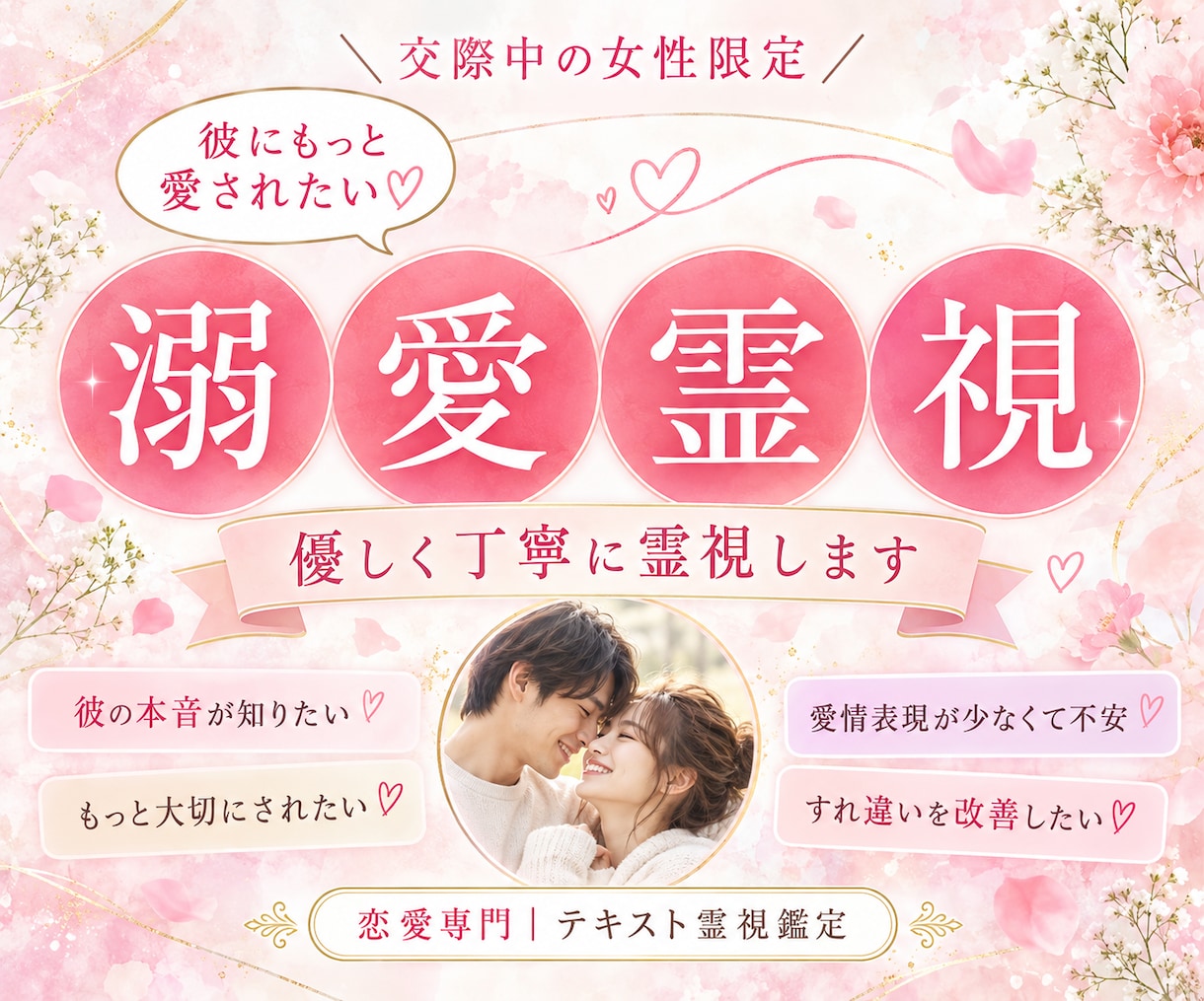 交際中の彼にもっと溺愛される方法を霊視します 彼の愛情表現とすれ違いを読み解き、具体策までお届け イメージ1