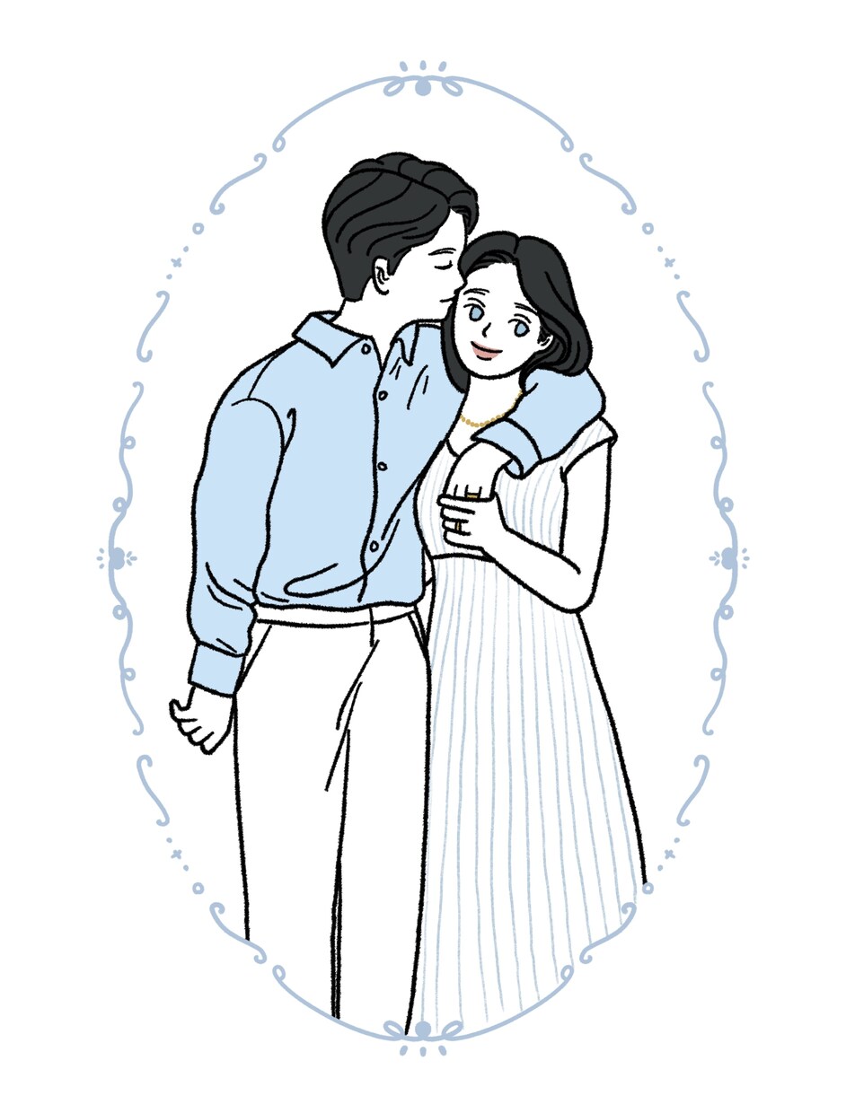 大人かわいいウェディングイラストを描きます 結婚式や記念日を、大人かわいい雰囲気のイラストに仕上げます。 イメージ3