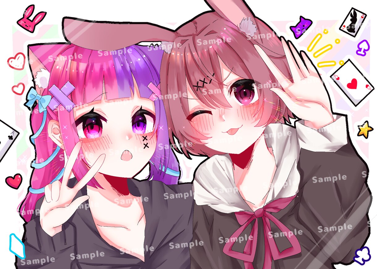 きらきら可愛い♡あなたのかわいいイラストを描きます あなたのお手元に萌え萌えかわいいイラストをお届けします♡ イメージ8