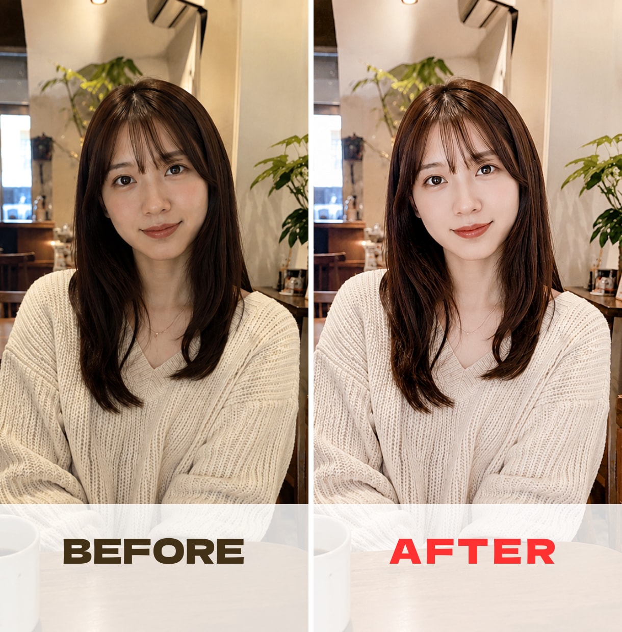 婚活アプリ用、盛らない自然な写真修正をします 「直したのに気づかれない」マッチング後も安心して会える写真に イメージ1