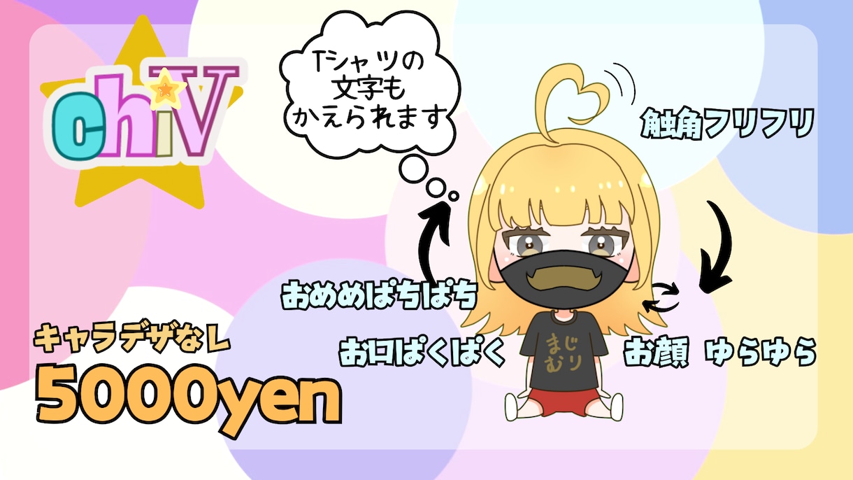 小さなV「ChiV(ちゔぃ)」を制作します 初めてのV依頼におすすめ！お手軽にご依頼いただけます◎ イメージ1