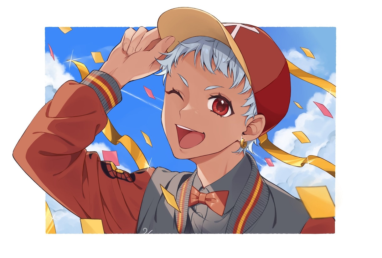 スッキリと見栄えのするイラスト制作します アイコンや立ち絵、ヘッダー、グッズなど！ イメージ5