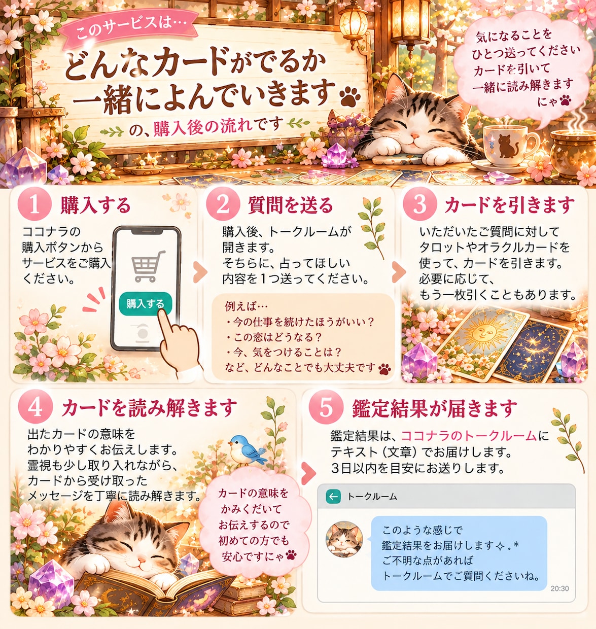 １質問、枚数制限なしで見させていただきます きっかけとなるカードからのメッセージ、みてみませんか？.* イメージ2