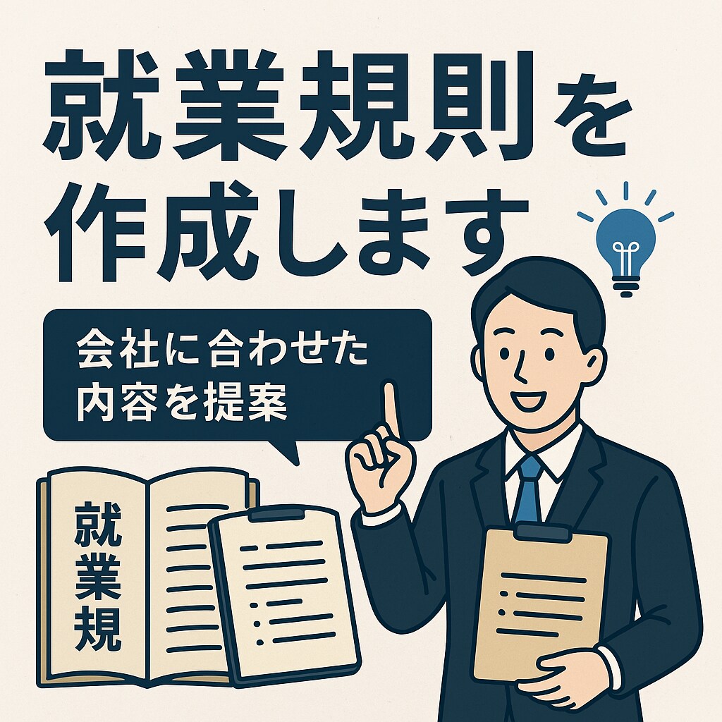 社労士が☆助成金☆に必要な☆就業規則☆作成します ☆7月中限定特価☆助成金も受給できる就業規則・規定作成 イメージ1