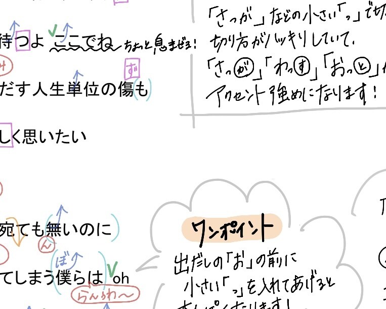 歌詞分析！歌唱テクを書込んだ歌詞カードを作成します 講師歴10年！プロっぽく歌えるポイントを教えます◎顔出し不要 イメージ2