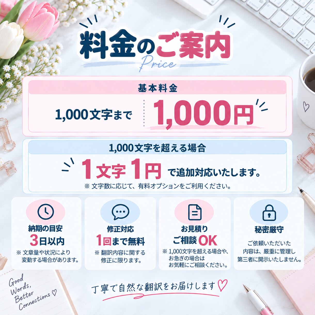 韓国語⇄日本語を自然な表現に翻訳します SNS・商品説明・ファンレター・歌詞など幅広く対応 イメージ3