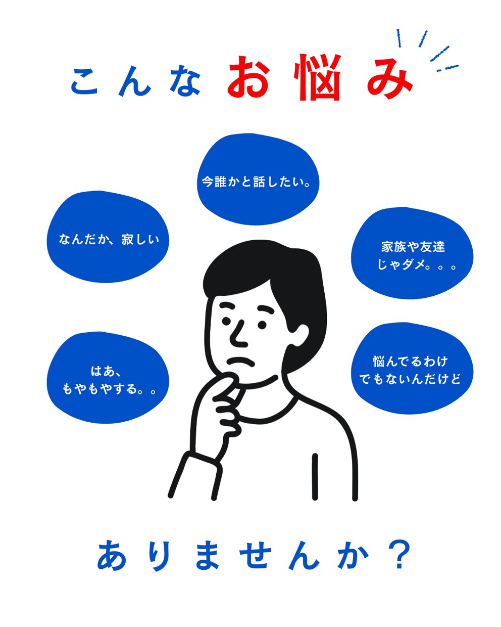 HSPで10回転職した僕が話し相手なります 話したい。でも知り合いじゃダメ。その要望叶えます。 イメージ2
