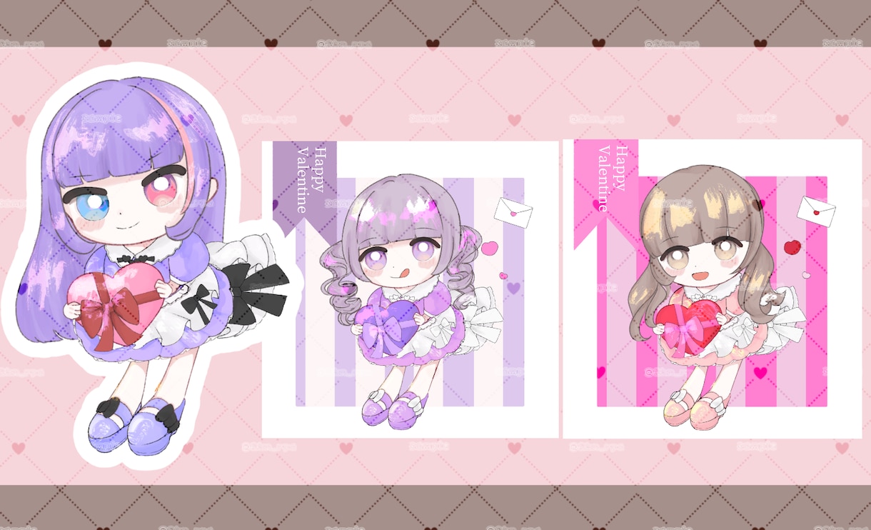 バレンタイン量産SDイラスト描きます 商用利用込み！可愛いSD量産依頼◎ イメージ4