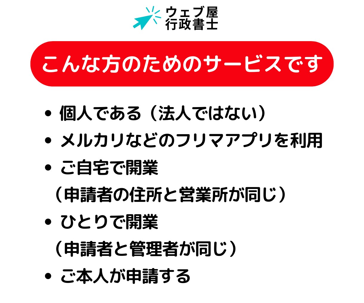 古物商許可申請書（個人）を簡単に作成できます 10項目の入力で古物商申請に必要な３つの書類が作れるフォーム イメージ4