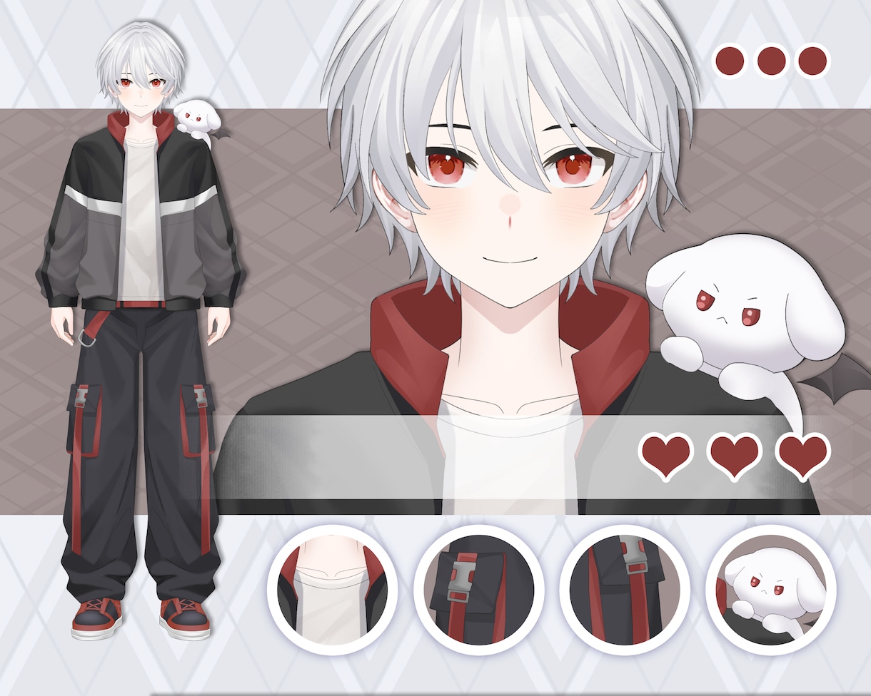 先着1名！イケメン男性Vtuberモデル制作します 著作権譲渡！修正無制限！表情８つ！企業並カスタムlive2d イメージ7