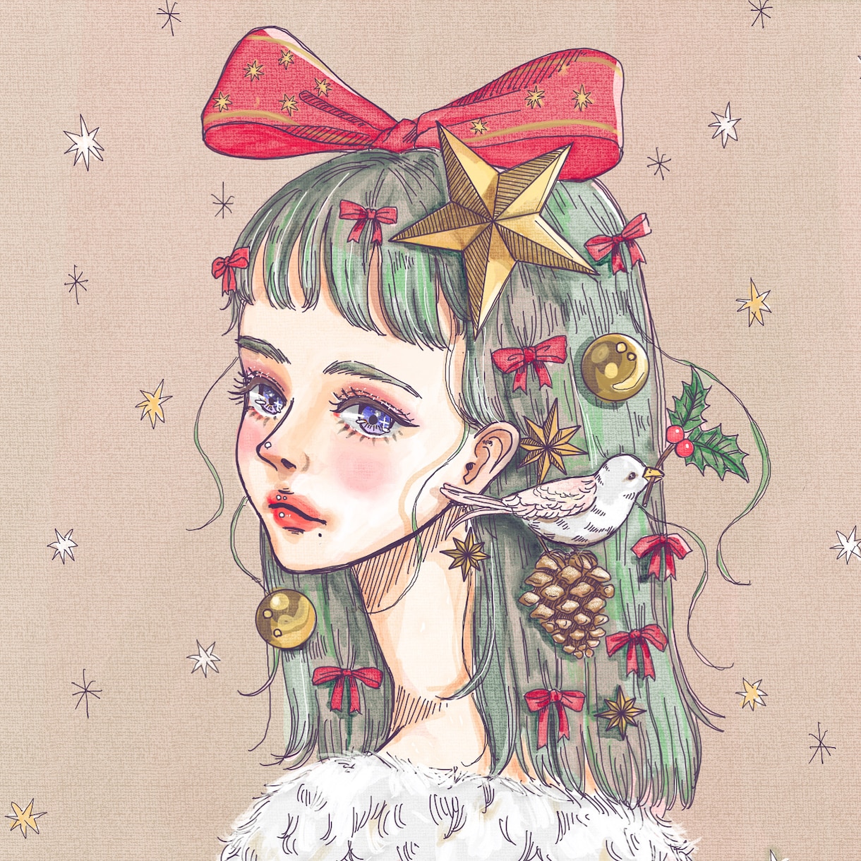 商用OK.ガーリーなカラーイラスト描きます アナログチックなレトロでオシャレなカラーイラストです。 イメージ4