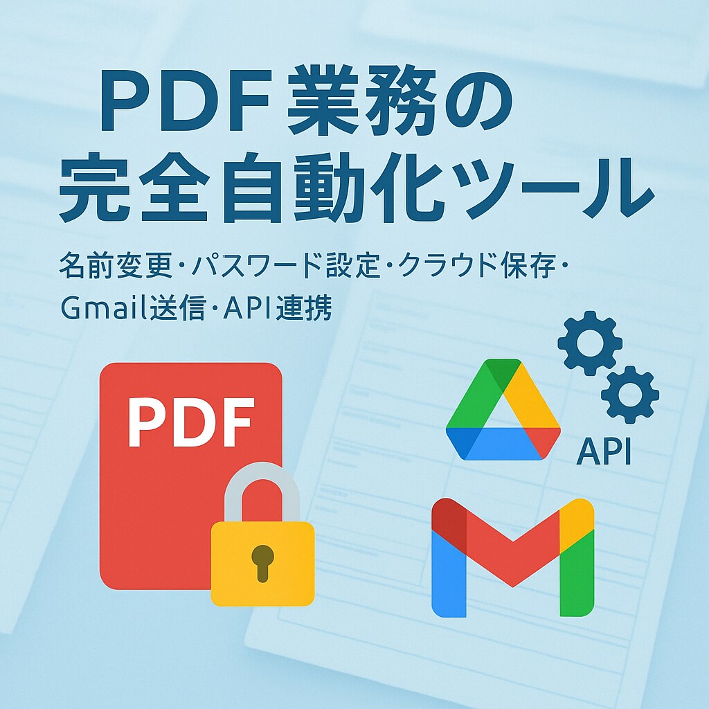 PDF名前変更処理×自動メール配信を全自動化します 業務時間激減！自社導入済みの実績あり！ イメージ1