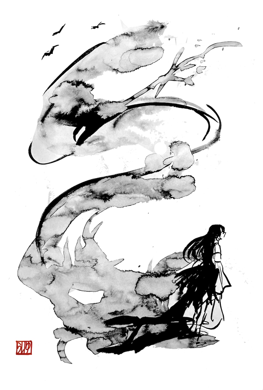 手描き水墨画風イラスト制作｜和の美を描きます 現役イラストレーターが水墨画のようなタッチで描きます！ イメージ2