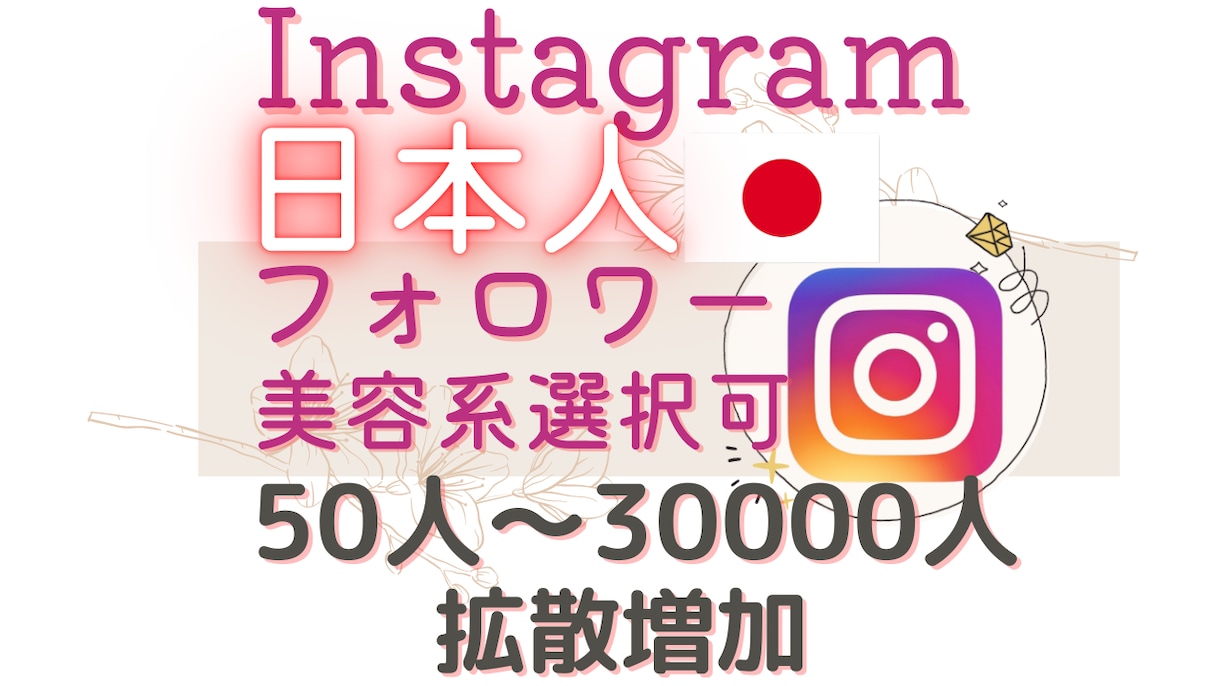 Instagramの日本人フォロワーを増やします 日本国内のリアルユーザーへアプローチ！日本人フォロワー増加 イメージ1