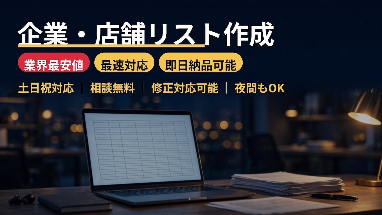 最安値企業リスト・店舗リスト作成します Webリサーチで企業・店舗リストを作成します イメージ1