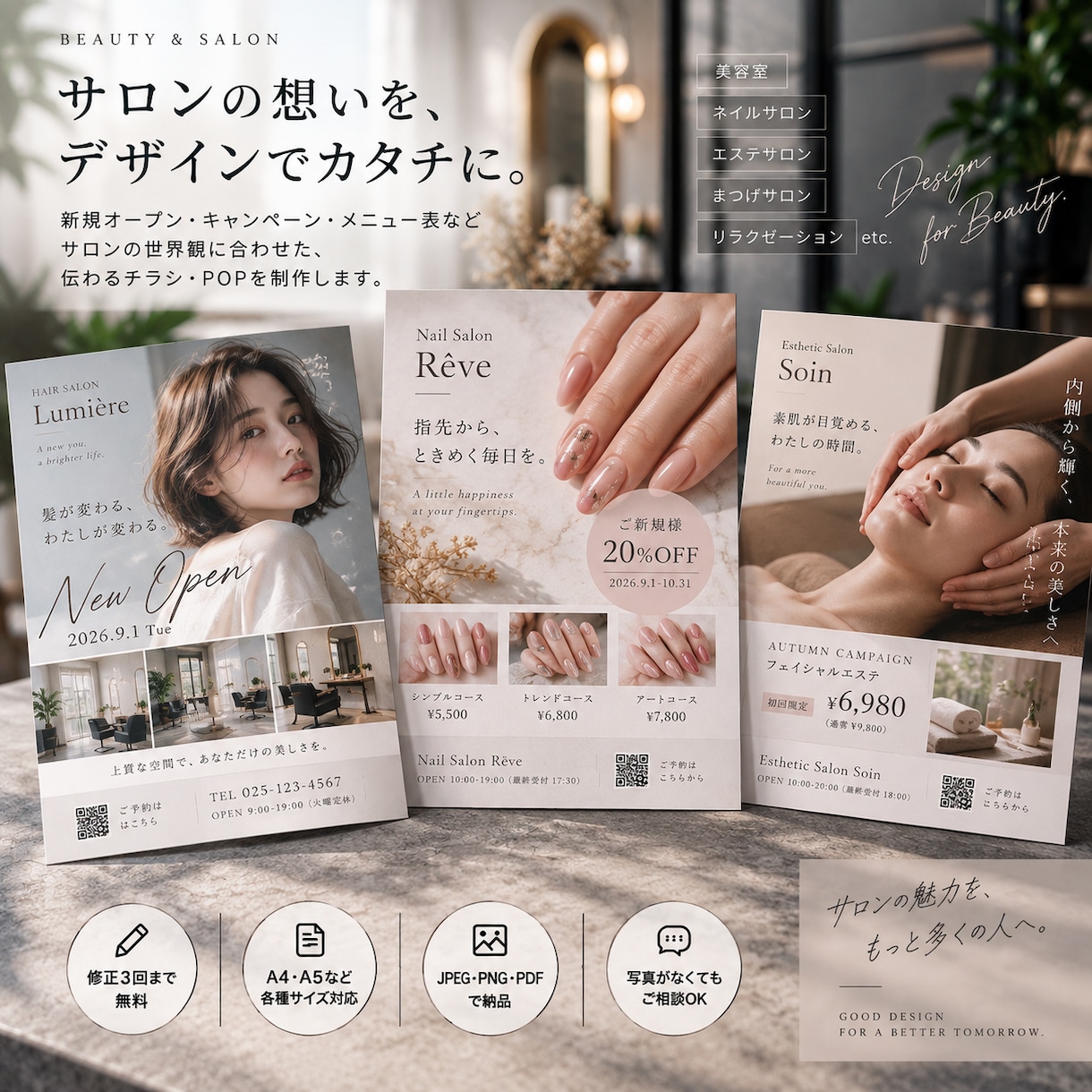 伝わるチラシ・POPをデザインします イメージが固まっていない方も対応します。 イメージ3