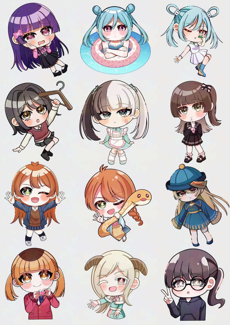 ミニキャラのイラストを作成します SNSアイコン等に使えるミニキャライラスト作成します！ イメージ2