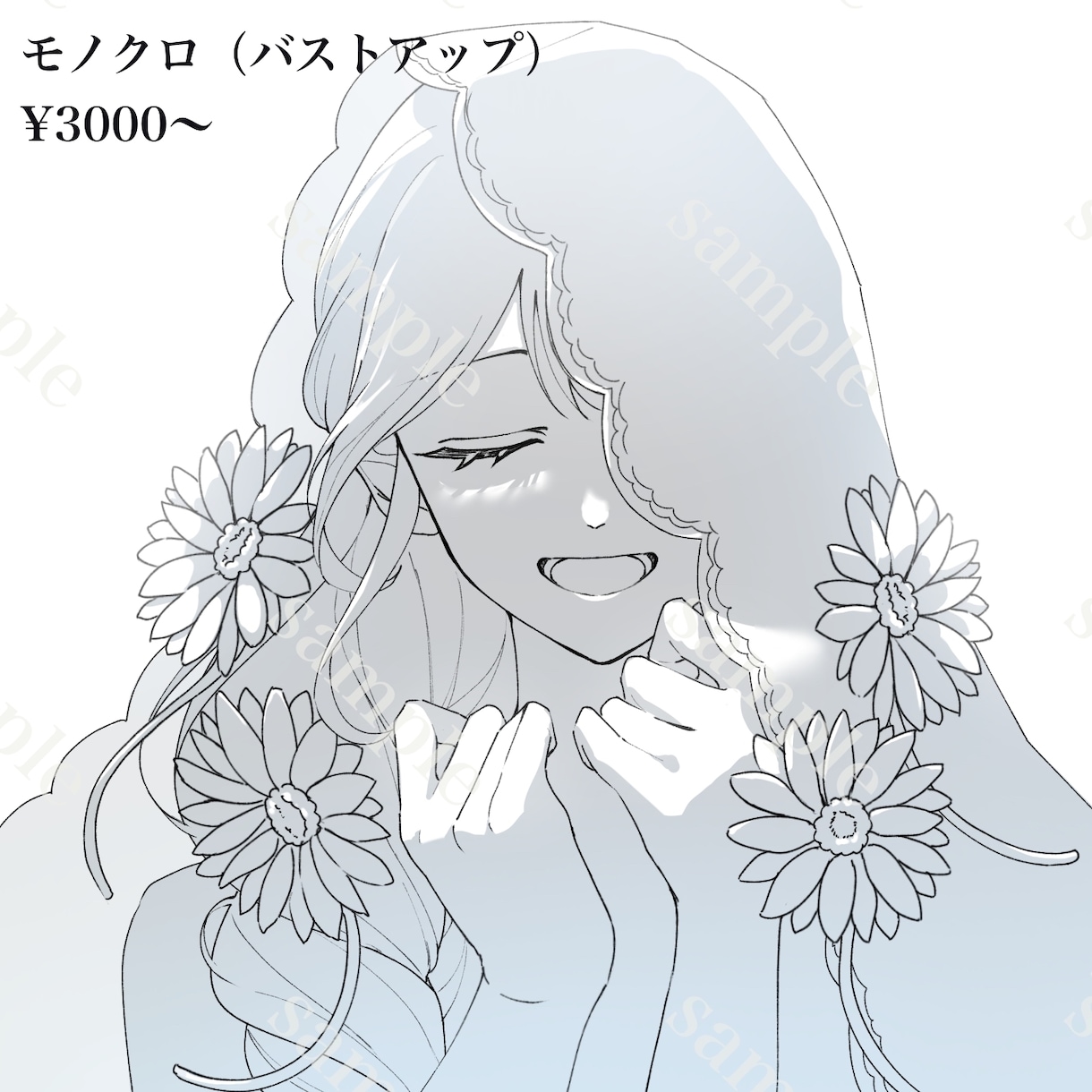 バストアップ、アイコンなどのイラストを描きます 明暗のついた綺麗めのイラストが得意です イメージ9