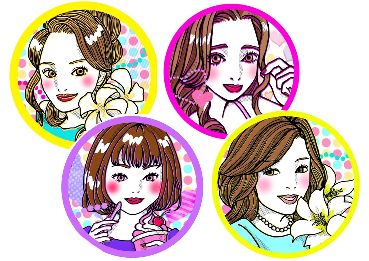 POPな色合いの似顔絵アイコンお描きします お仕事のシーンにも！お好きなカラーでパッと目をひくアイコンに イメージ7