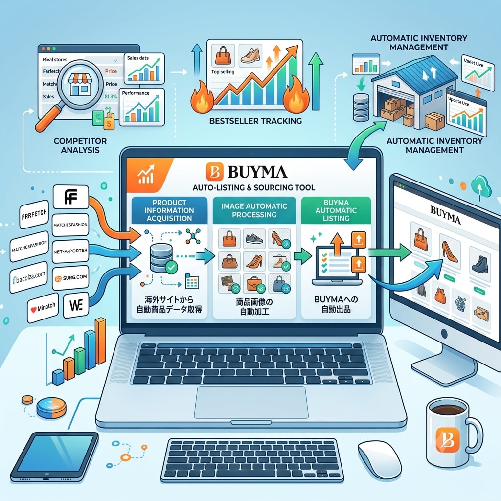 BUYMAの情報取得,自動出品ツールを提供します 5年以上にわたり他社クラウドソーシングサイト等でも実績多数！ イメージ1