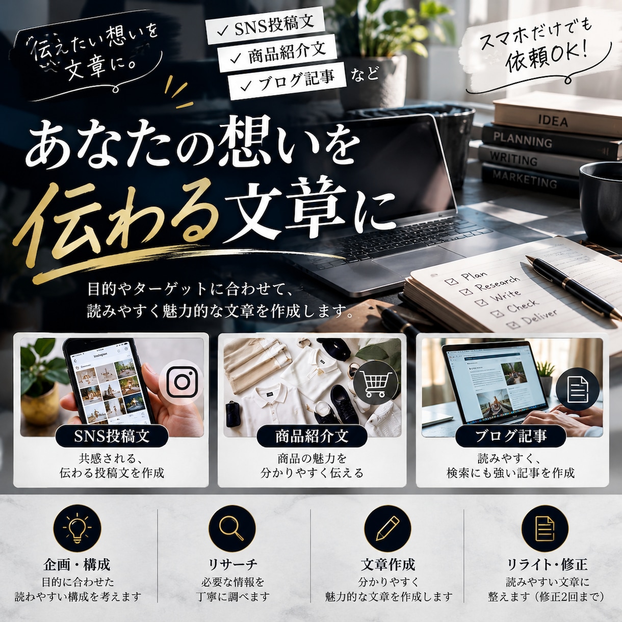 ブログ・SNS・商品紹介文を執筆します 伝わる文章を丁寧に作成します！初めての方も！ イメージ2