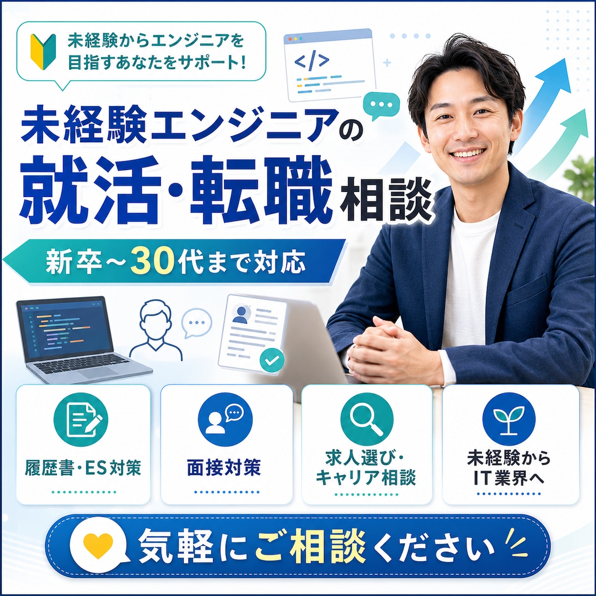 未経験エンジニアの新卒・中途就活支援します 元スクール運営者が教える！未経験エンジニア就活完全攻略 イメージ1