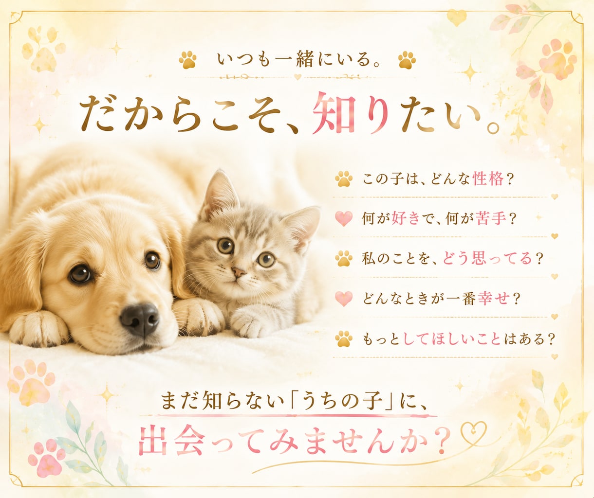 虹彩リーディング｜話せない想いを瞳から読み解きます 愛犬・愛猫ちゃんを 今よりもっと深く知るためのリーディング イメージ2
