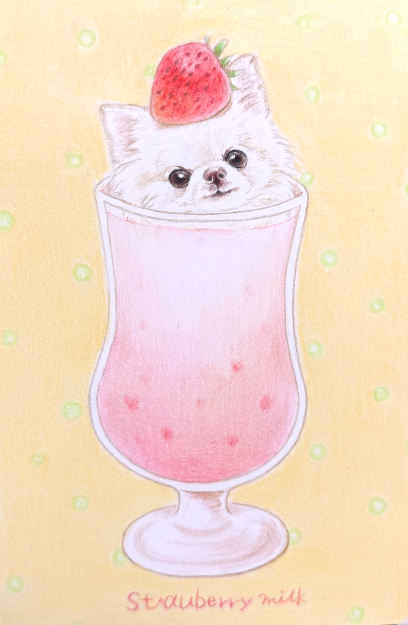 美大卒がペットちゃん×ドリンク描きます お好きなドリンクと一緒にペットちゃんを描きます【送料込み】 イメージ5