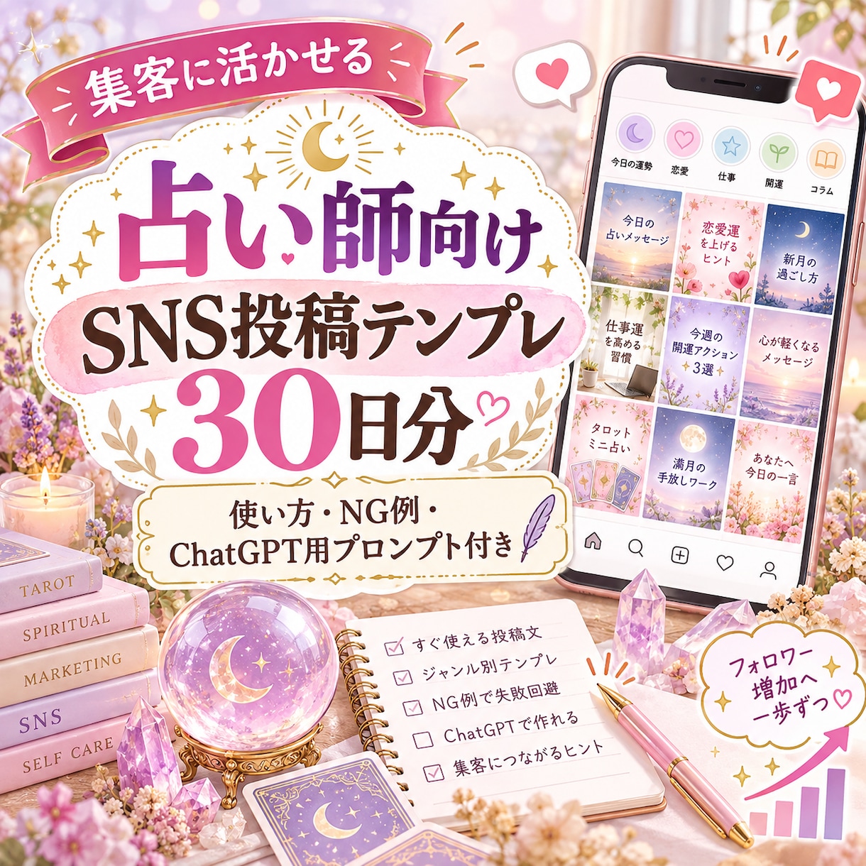 占い師向けSNS投稿テンプレ30日分届けます 毎日の投稿迷子を卒業 集客につながる30日設計 イメージ4