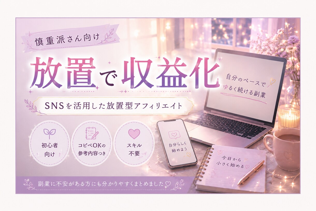 コピペOK！放置で収益化目指せます 慎重派向け！SNS副業実践ガイド イメージ1